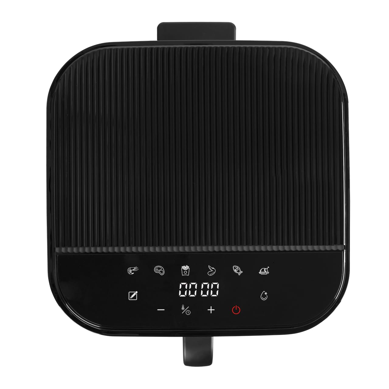 KHF-550 Heißluftfritteuse, 5,5 Liter,1.200W, Touchdisplay,Frittierkorb aus Glas ohne Beschichtung, Fritteuse mit Zange und Silikonuntersetzer (KHF-550 Standardausführung)