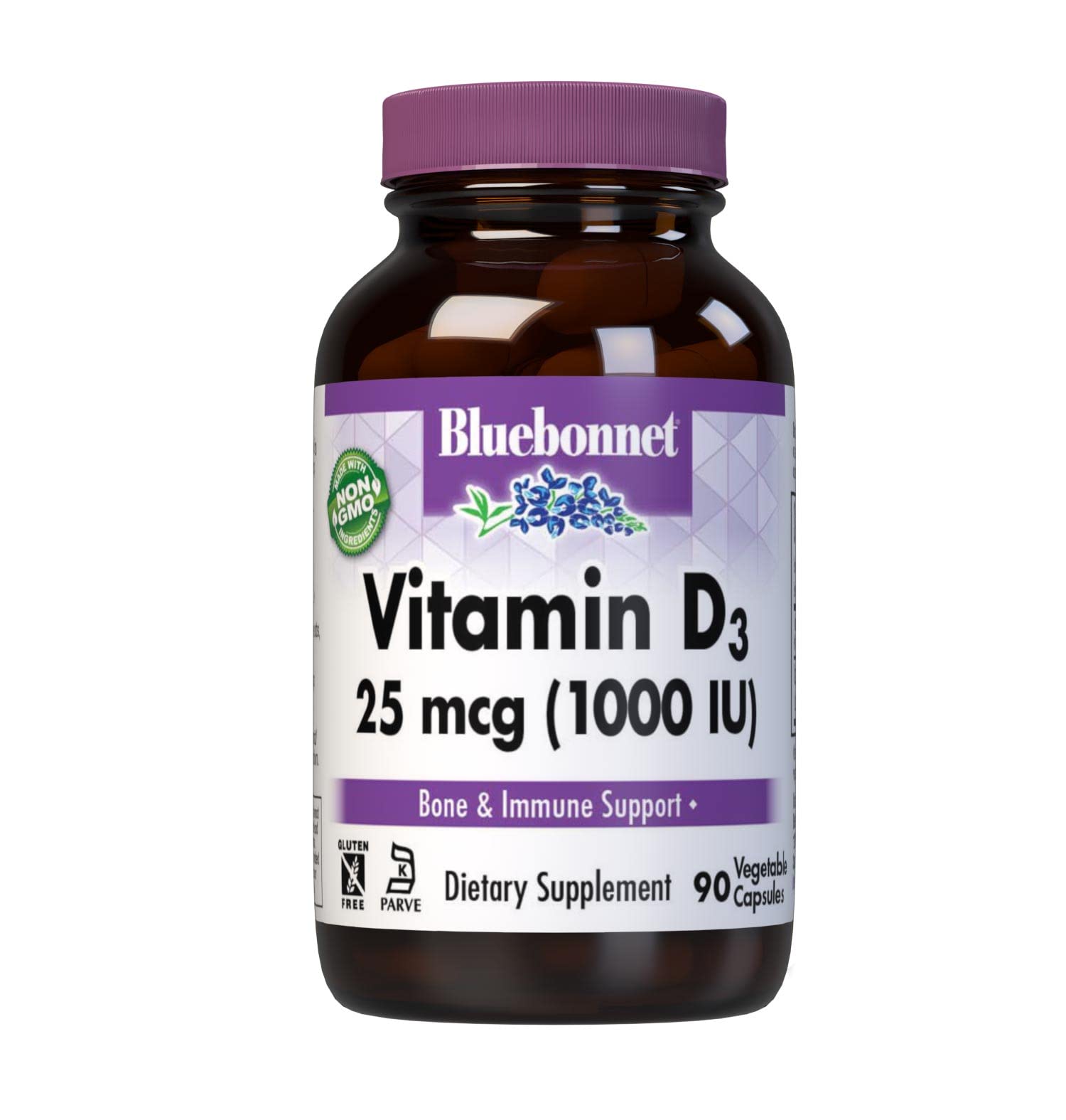 BlueBonnet Nutrition Vitamin D3 1000 IU, Aid in Muscle and Skeletal Growth, Cholecalciferol from Lanolin, Non GMO, Gluten ...