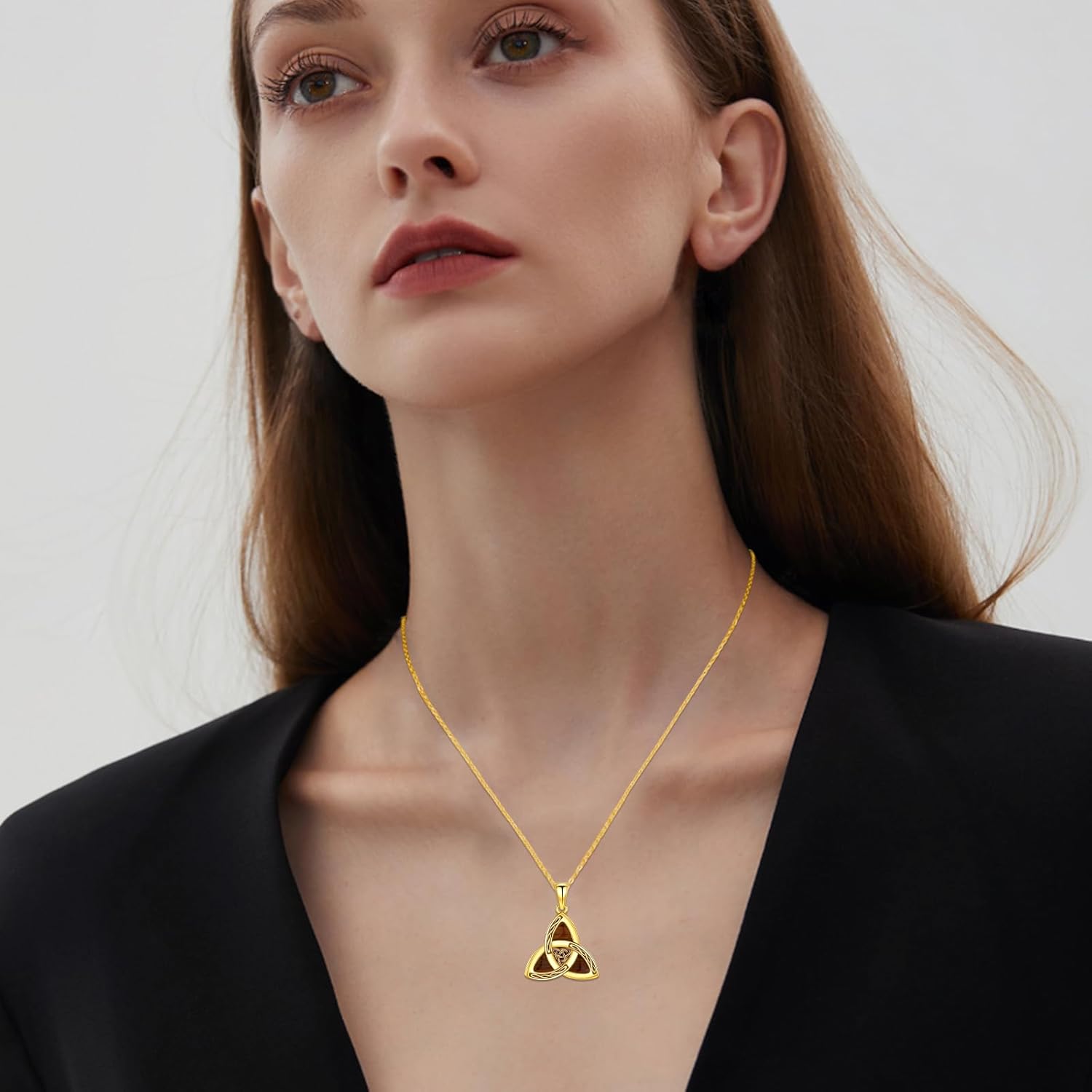 Celtic Necklace for Men Women 925 Sterling Silver Wooden Celtic Pendant Necklace with Ebony lrish Jewelry Gift for Men Women - Image 3