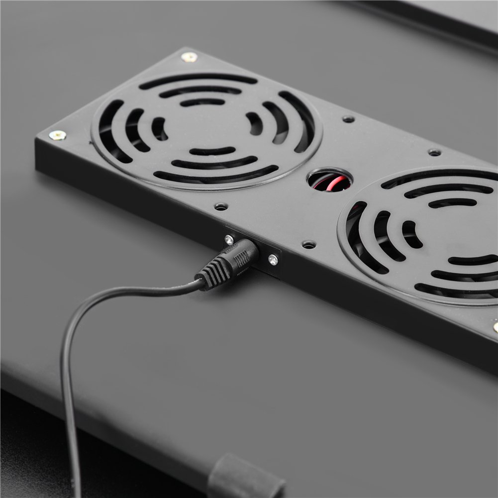 Table de Lit Ordinateur Portable Pliante, Table de Lit en Aluminium Réglable 360° Lap desk Canapé Inclinable Petit déjeuner pour Lecture, double ventilateur + plateau de souris, 15Kg Charge