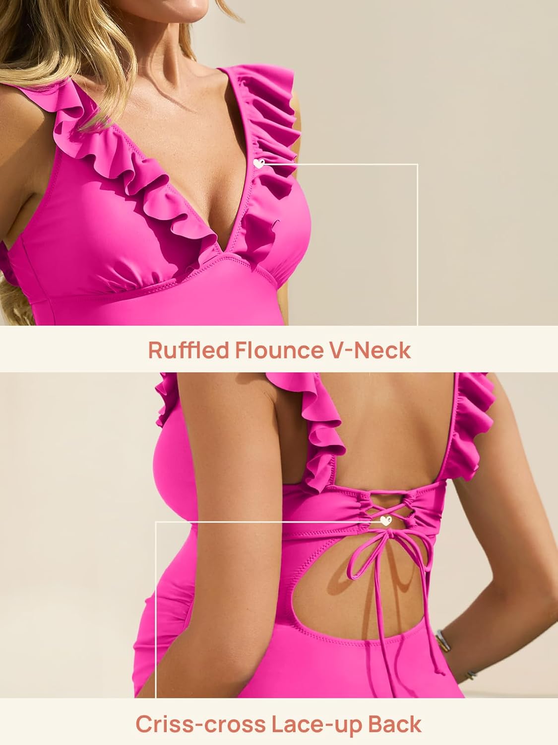 Summer Mae Ruffle Maternity Swimsuit One Piece V-Neck Pregnancy Bathing Suit Lace Up Swimwear Push Up Monokini - Image 4