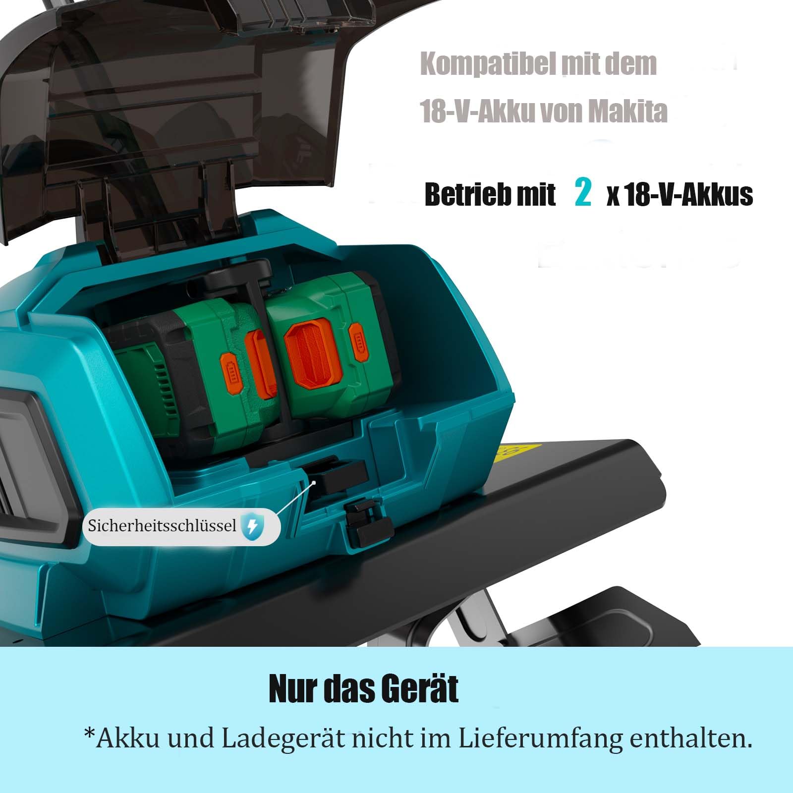 Mellif Akku-Gartenfräse für Makita 18V Akku – 22 cm Arbeitstiefe, 32 cm Arbeitsbreite, bürstenloser Motor, 2-Punkt-Sicherheitsschalter, klappbares Design, 16 Stahlzinken (ohne Akku)