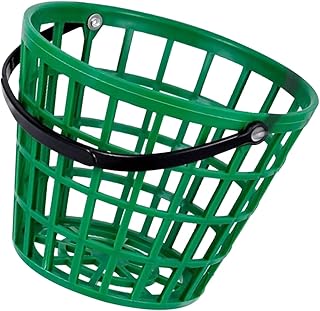 POPETPOP ゴルフボールバスケット プラスチック製収納ホルダー ハンドル付き 屋外用ゴルフボール容器 軽量中空設計 持ち運びやすい