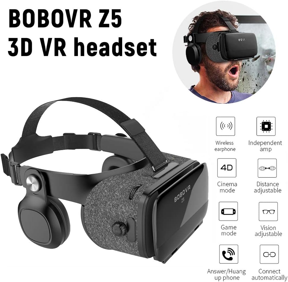 3D Virtual Reality Headset, VR Glasses with Remote Control, 120° Immersed Visual Sense, 720° Surround Sound, Adjustable Focal Length - for Daydream Smartphones