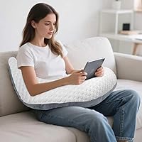 Gliterra U-Shaped Gaming & Reading Pillow with Arm Support - Ergonomic Lap Pillow Relieves Elbow Pain for Bed, Sofa, Gaming, Crafting