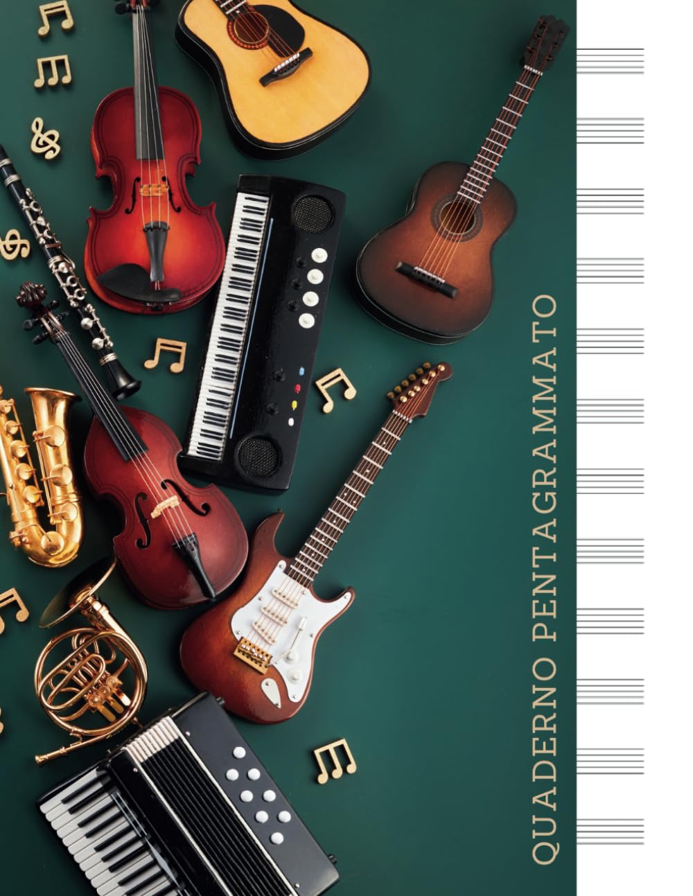 Cahier de musique A4 partition 12 portées carnet solfège avec notes
