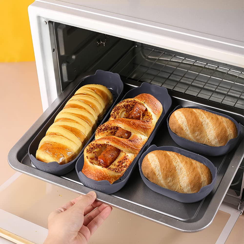 KeepingcooX Baguette Baking Molds Set, Long French Loaf+Small Baguette, Non-Stick Perforated Silicone Mould - Image 4