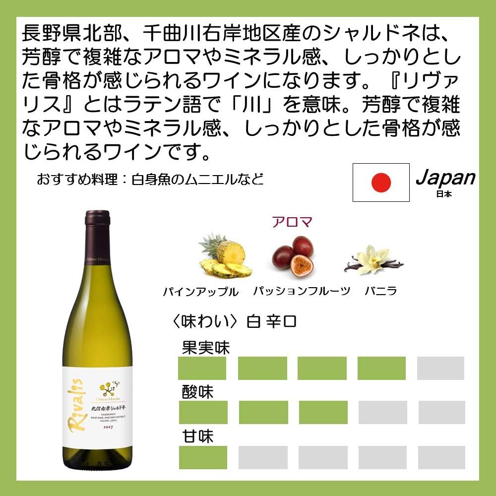 初回特典付 白ワイン 辛口 右岸 シャトー メルシャン 北信右岸シャルドネ リヴァリス 750ml 日本 長野 ギフト プレゼント シニアファッション