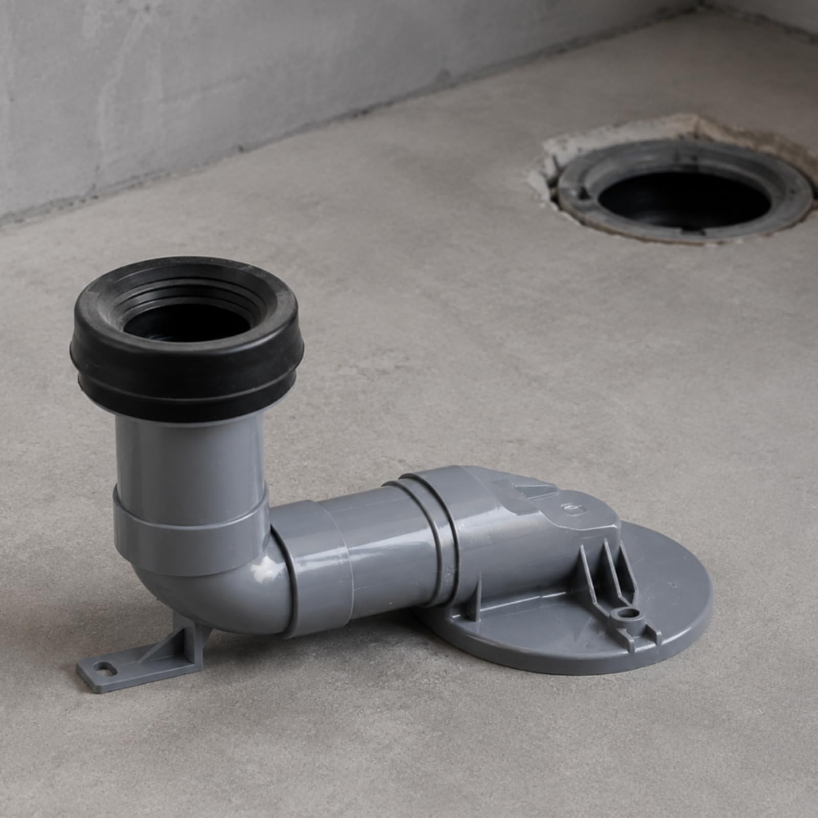 Raccord Excentré pour WC En PVC, Entraxe Au Sol 25 Cm, Orifice 15 Cm, Sans Raccord