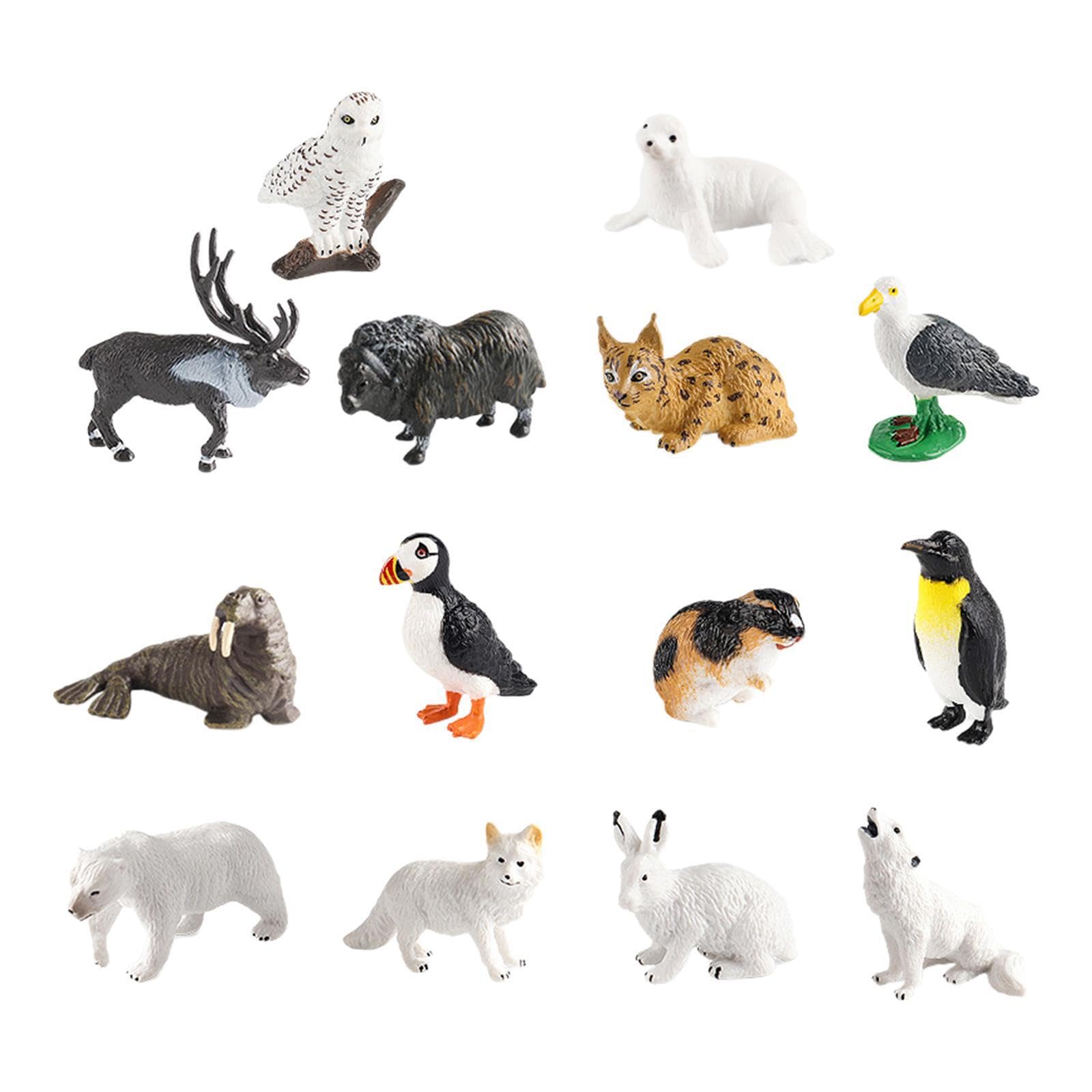 LIXSAZSE 14pieces Lifelike Arctic Animal Toys Educational Prop For Children