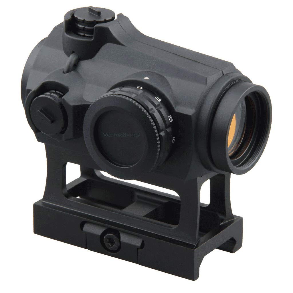 Vector Optics Maverick 1x22 Rubber Armed Tactical Compact Light Weight Red Dot Sight with 1 MOA per Click, Red Illuminated Reticles, 11 Levels of Illumination, Picatinny QD Riser Mount