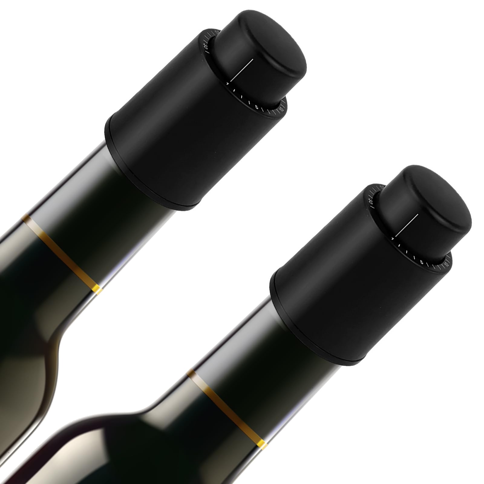 Photo 1 of [2 PACK] Premium Vacuum Wine Preserver Stopper, Wine Preserver with Time Scale Record.Airtight Wine Bottle Preserver For Wine Enthusiasts & Gift Buyers.Set Of Wine Corks For Fresh Wine Bottles?Black?
