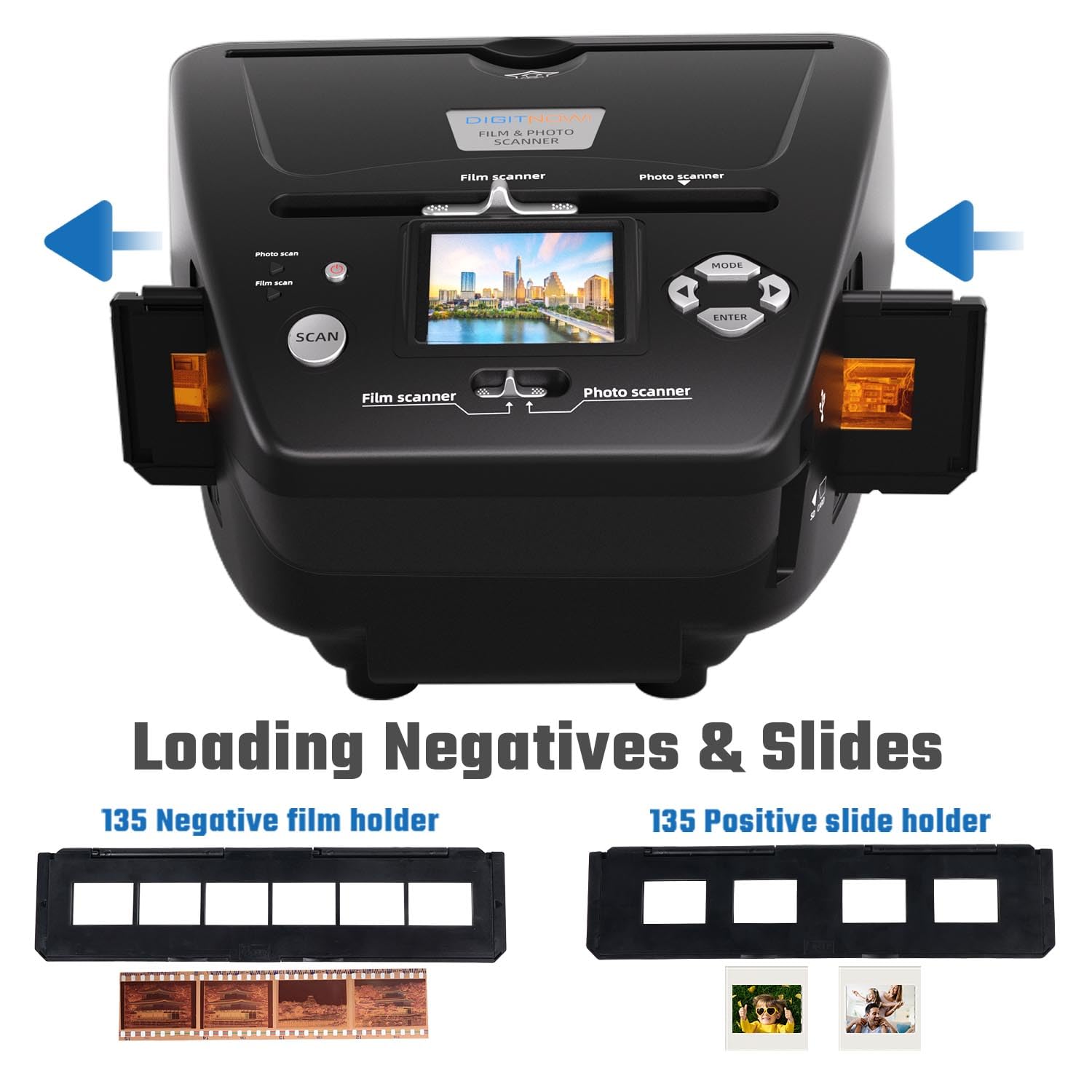 Scanner de Diapositives et Négatifs 35 mm - Conversion au Format Numérique JPEG - 14MP/22MP - Carte Mémoire 4 Go Incluse