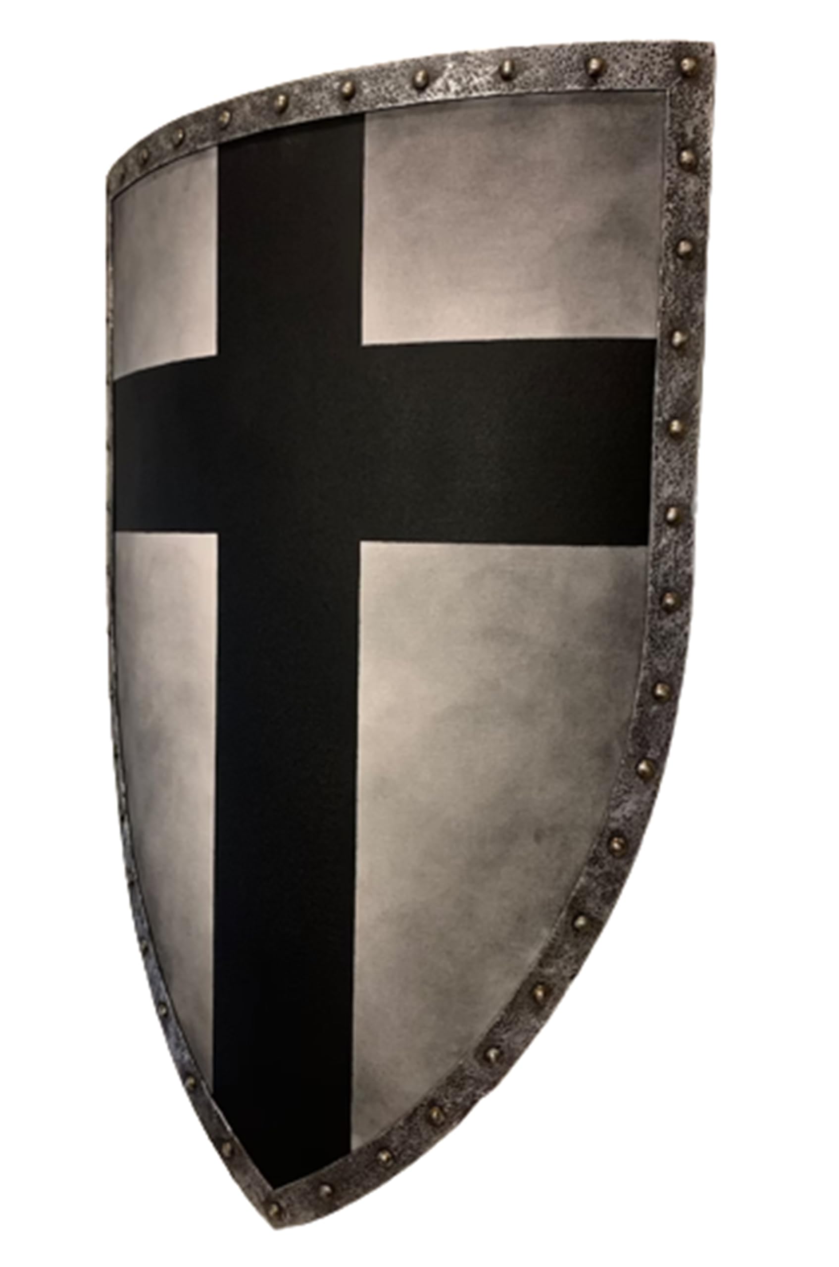 Średniowieczna zbroja, tarcza, stal, żelazny krzyż templariusza, tarcza, rycerz, tarcza bojowa, Cosplay, kostium SCA, LARP, pancerz, tarcza, Halloween