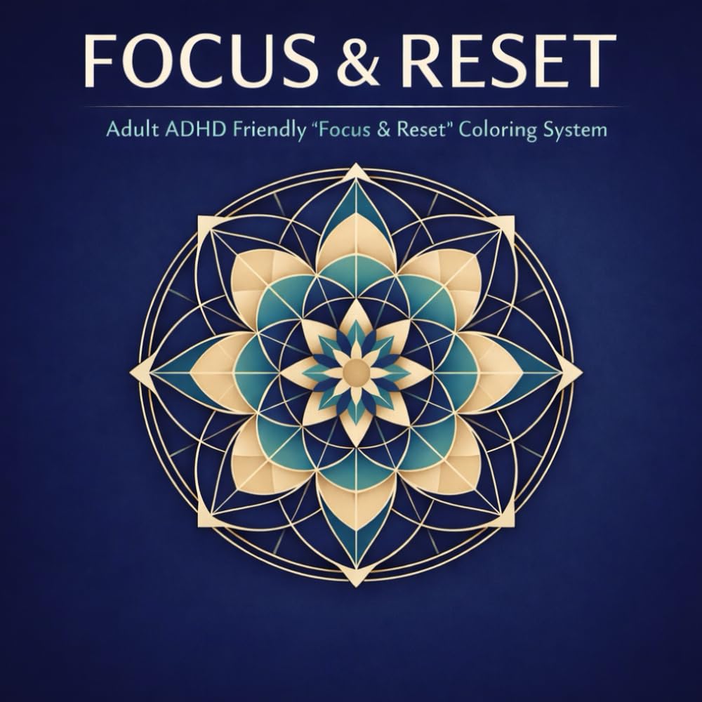 Adult ADHD Friendly “Focus & Reset” Coloring System: Minimalist Designs to Calm the Mind & Restore Attention
