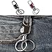 sweetfamily 2 pack Car Key Chains,Heavy Duty Key Chain with 2 Metal Key Rings for Men and Women (Black+Brown)