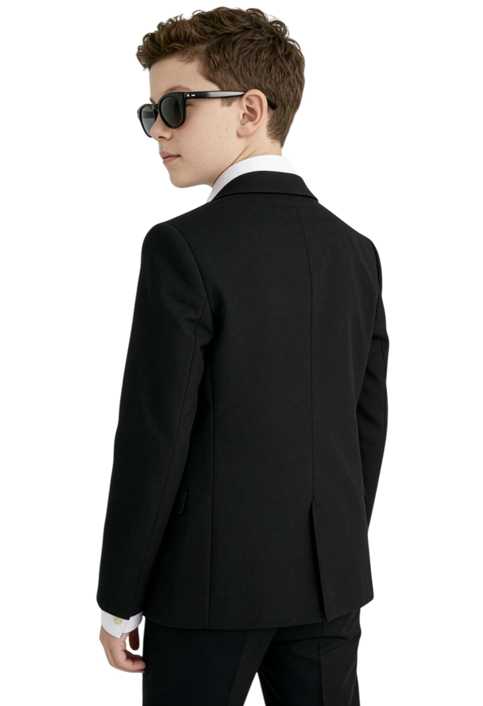 SIRRI Chaqueta Tipo Blazer Negra de 2 Piezas para niños, Ideal para Bodas, colegios y Eventos Formales, con Pajarita. Edades: 3-16 años.