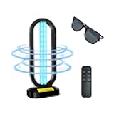 UV Light Sanitizer,4-Speed Timing and Remote Control UVC Home Disinfection Device,Portable Ultraviolet Light Sanitizer for Dust Mites,UV Lamp for Whole Room,Black
