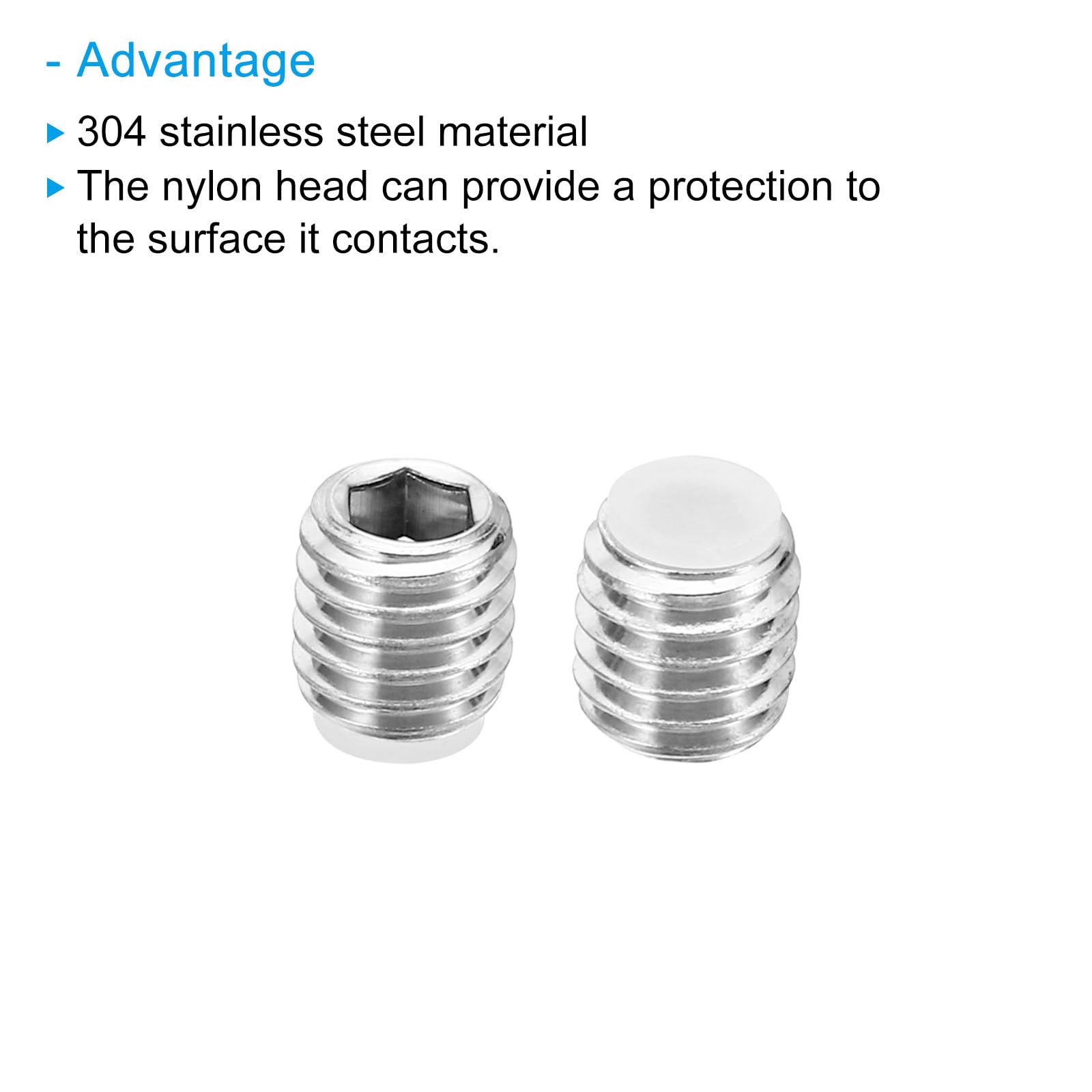 PATIKIL M8x8mm Nylon Tip Grub Screw - Image 4