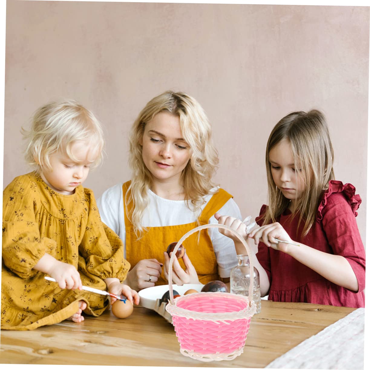 SOESFOUFU Handmade Straw Baskets 10pcs Mini Baskets for Easter Egg Candy and Present