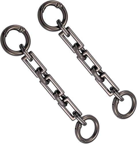 Anbys 2 piezas de correa extensora para bolso, cadena alargadora de bolsa, forma oblonga, de repuesto, para bolso cruzado, bolso de hombro (Gunmetal