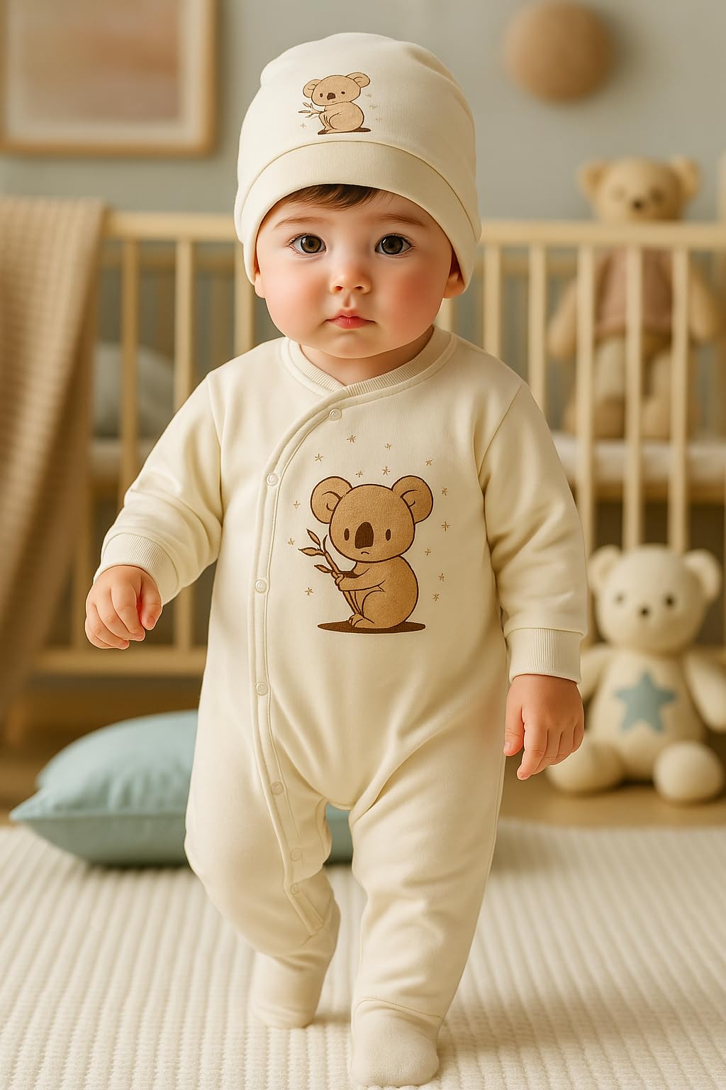 Ensemble cadeau bébé 8 pièces 100% coton naturel nouveau-né 0-4 mois unisexe