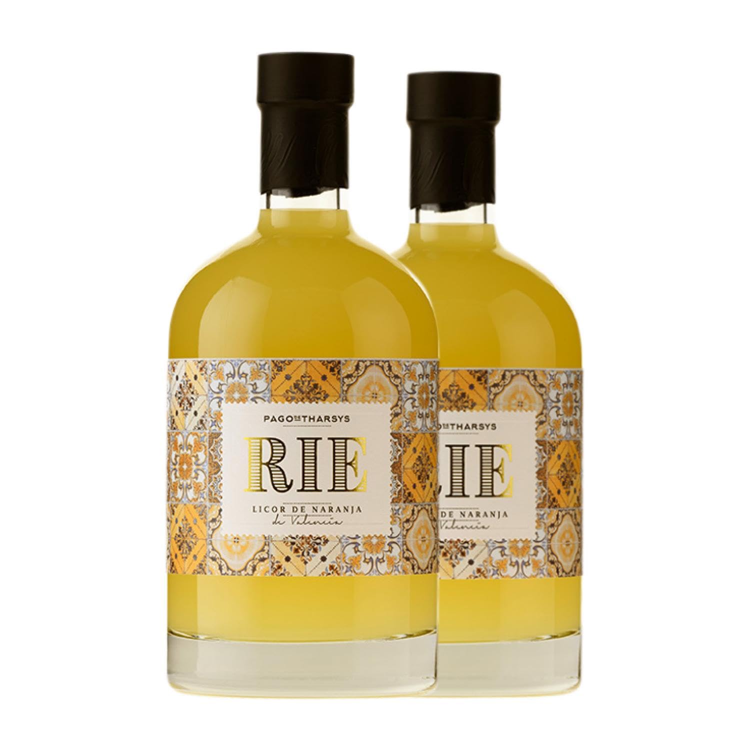 Licores Pago de Tharsys Ríe Licor de Naranja Valenciana Ecológica Botella Medium 50 cl (Caja de 2 Botella Medium de 50 cl)