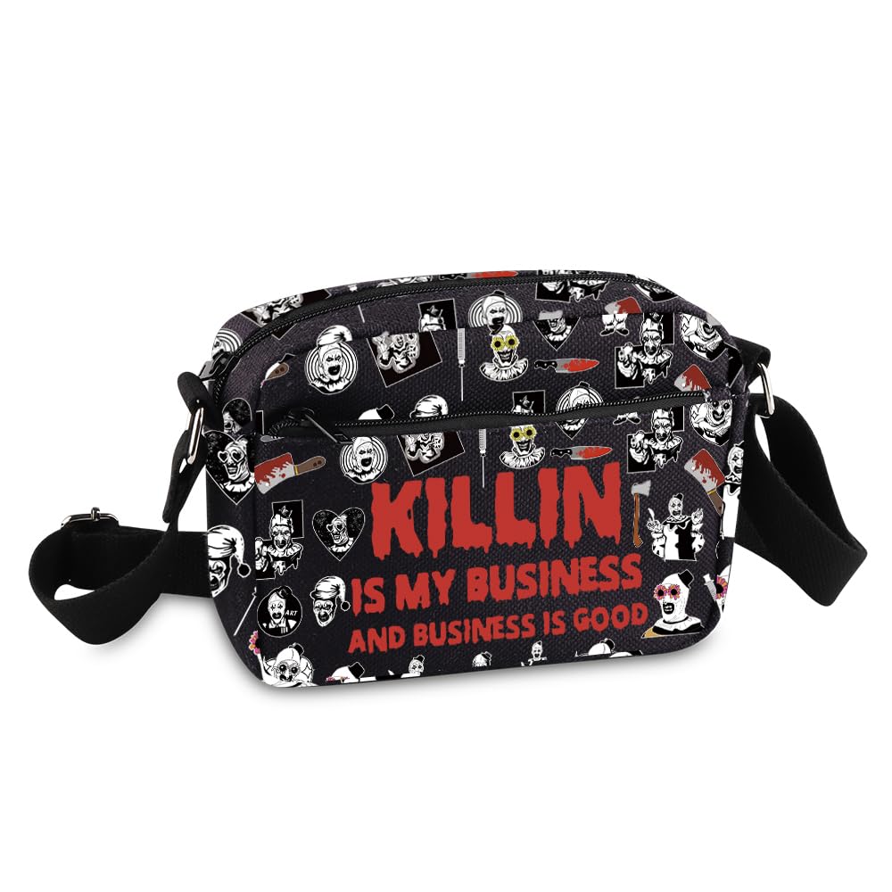 Clown Movie Merchandise Inspired Crossbody Bag Killer Horror Lover Gift Scary Clown Character Gift KillinHengCrossBlk