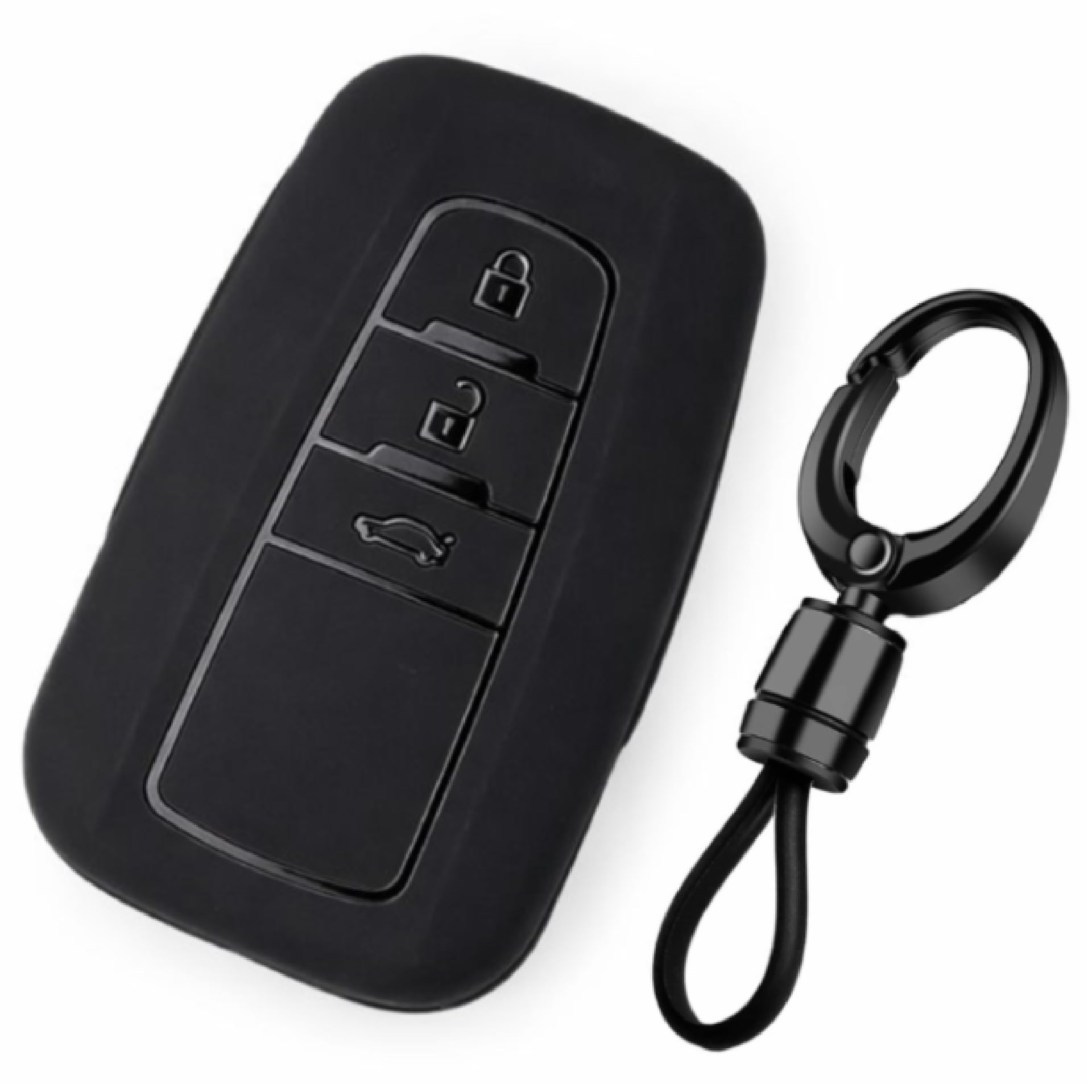 JVCV® Soft TPU Key Cover Compatible with Toyota Camry Smart Key | Scratch-Resistant Protective Case (Matte Black Style A)-image-44