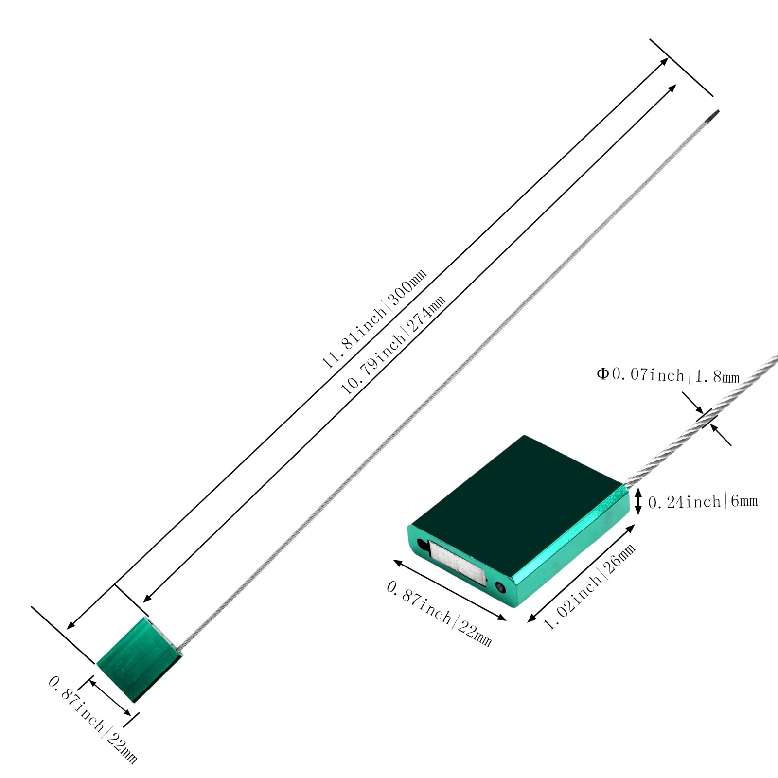 Lot de 50 joints de câble en métal numérotés anti-effraction pour camion et remorque - Attaches de sécurité autobloquantes en aluminium pour logistique - Certifié ISO 17712 (vert)
