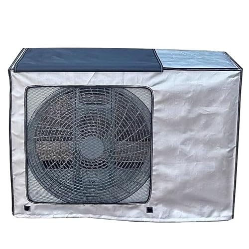 室外機カバー、通気孔付きエアコン室外機カバー 日除け、防雨・防日よけ、オールシーズン使用可能 遮熱 遮光 断熱 防音 大型(Silver,94x68x36cm/37x26x14in)