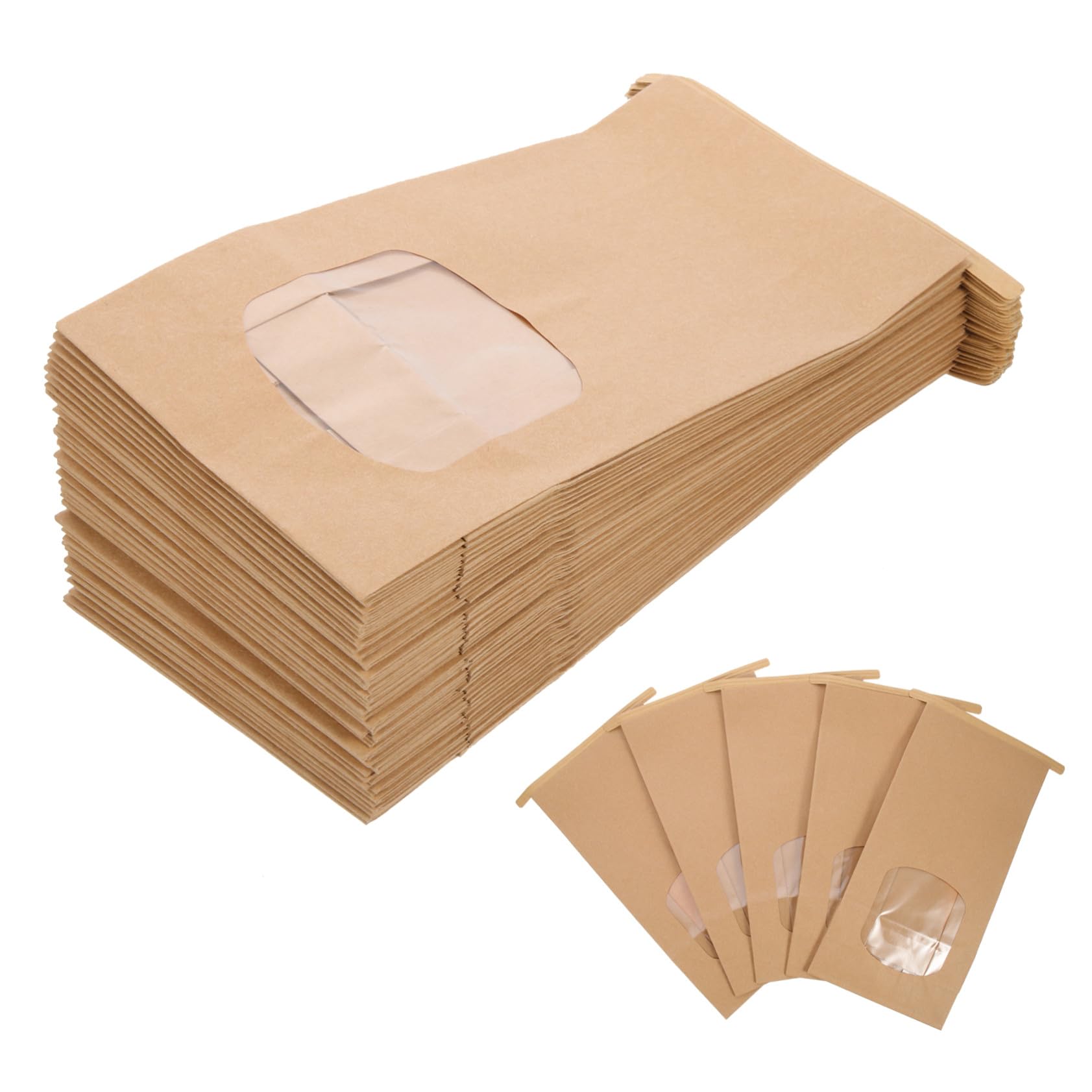 Paquet en papier kraft fenêtre de 100 pièces 8oz pour conservation de biscuits