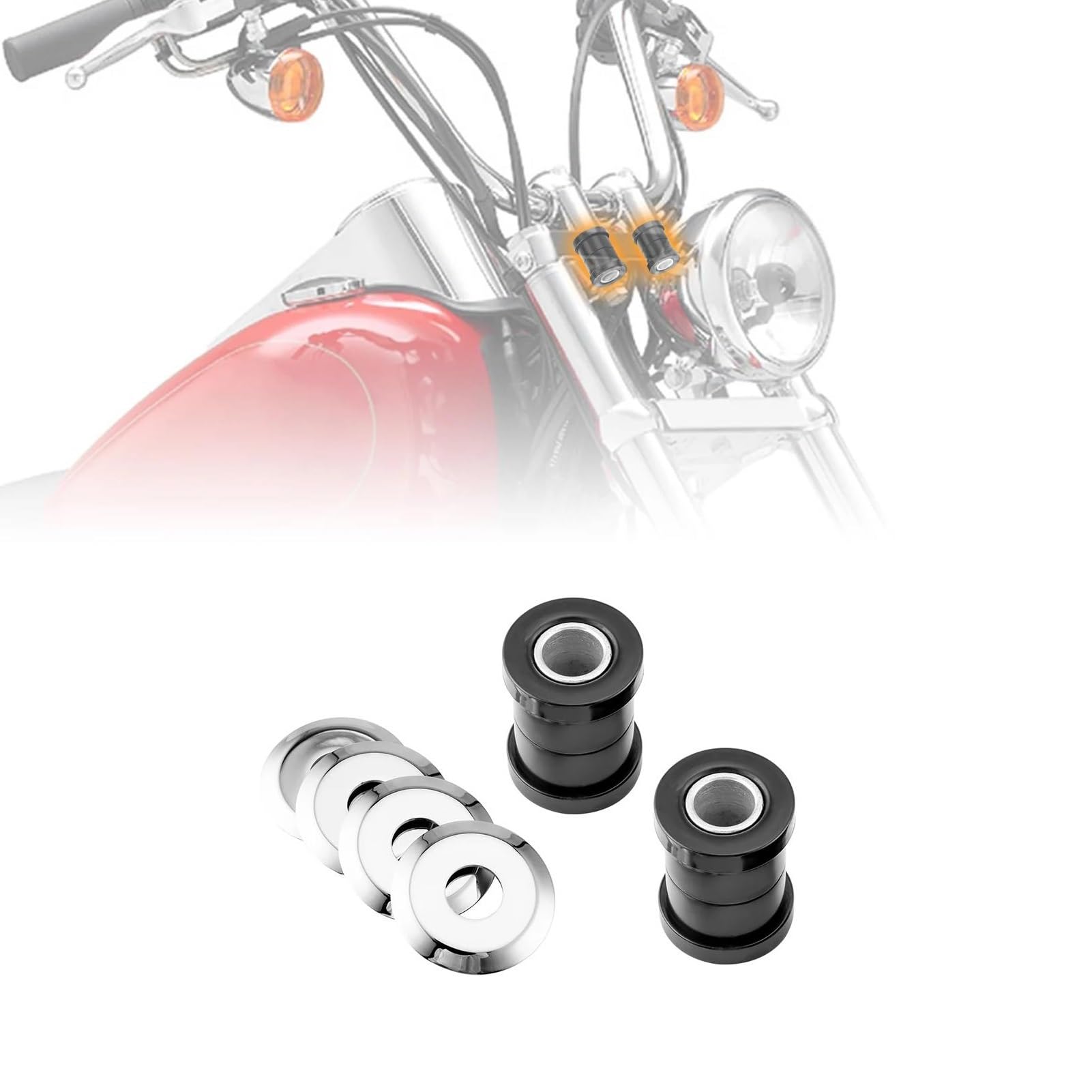 Bagues guidon moto polyuréthane pour stabiliser les risers de Softail - 8