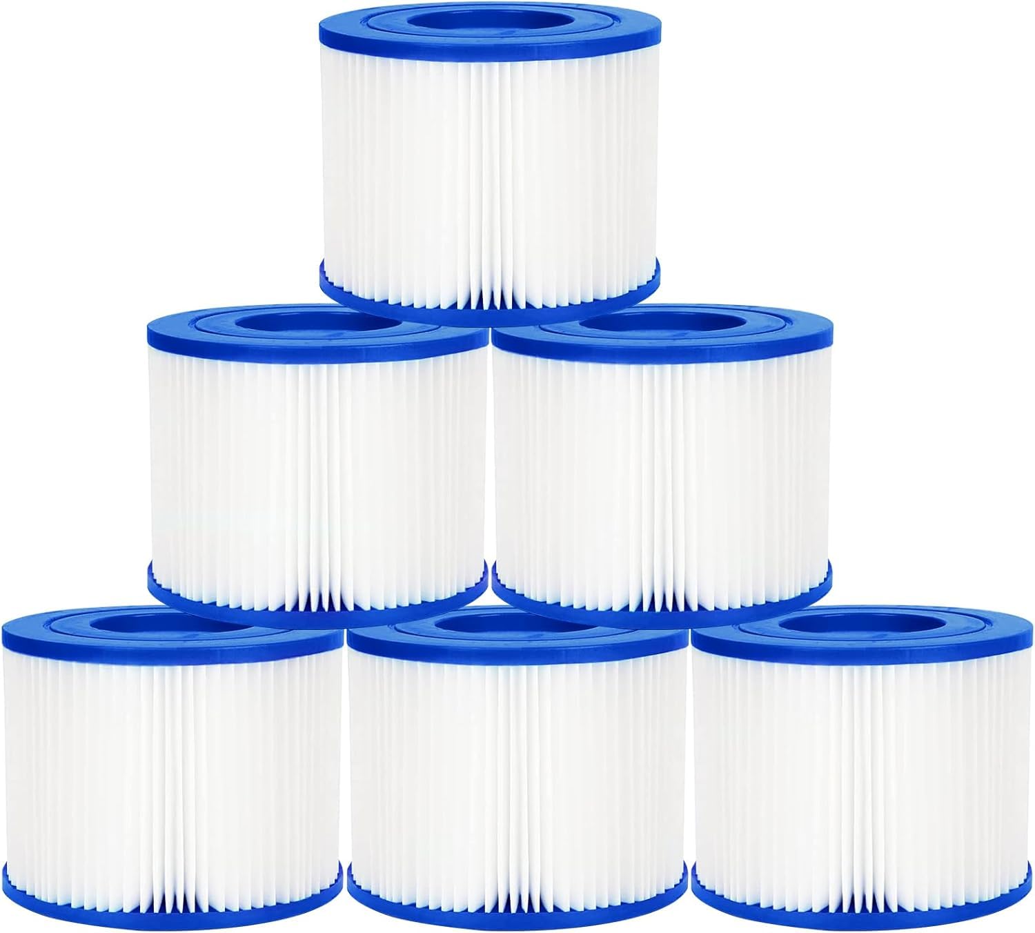 Lot de 6 Filtres de Type VI pour Spa, Filtre VI Cartouche pour Bestway Lay-Z-Spa, Filtre Piscine Filtre de Spa et de Bain à Remous Type VI pour Miami, Monaco, Vegas, 58323, Palm Springs, Paris