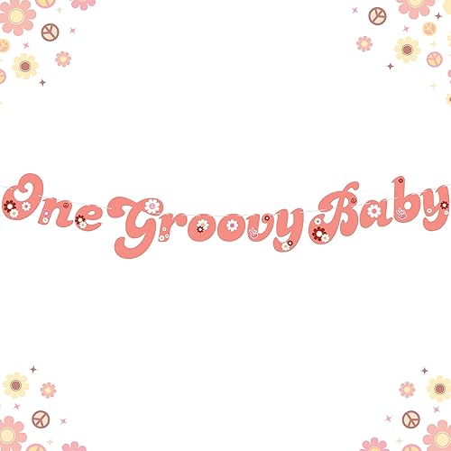 KatchOn, Cartel One Groovy Baby  10 pies  Decoraciones de fiesta Groovy One Girl  Decoraciones de fiesta geniales para niñas  Una pancarta Groovy