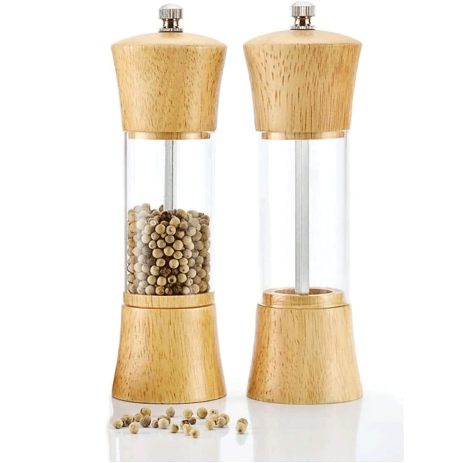 Macinapepe da Cucina Set macina Sale e Pepe Manuale, Nucleo in Ceramica Regolabile, macina Sale Marino, Shaker per spezie a Lunga Durata e conservazione Fresca