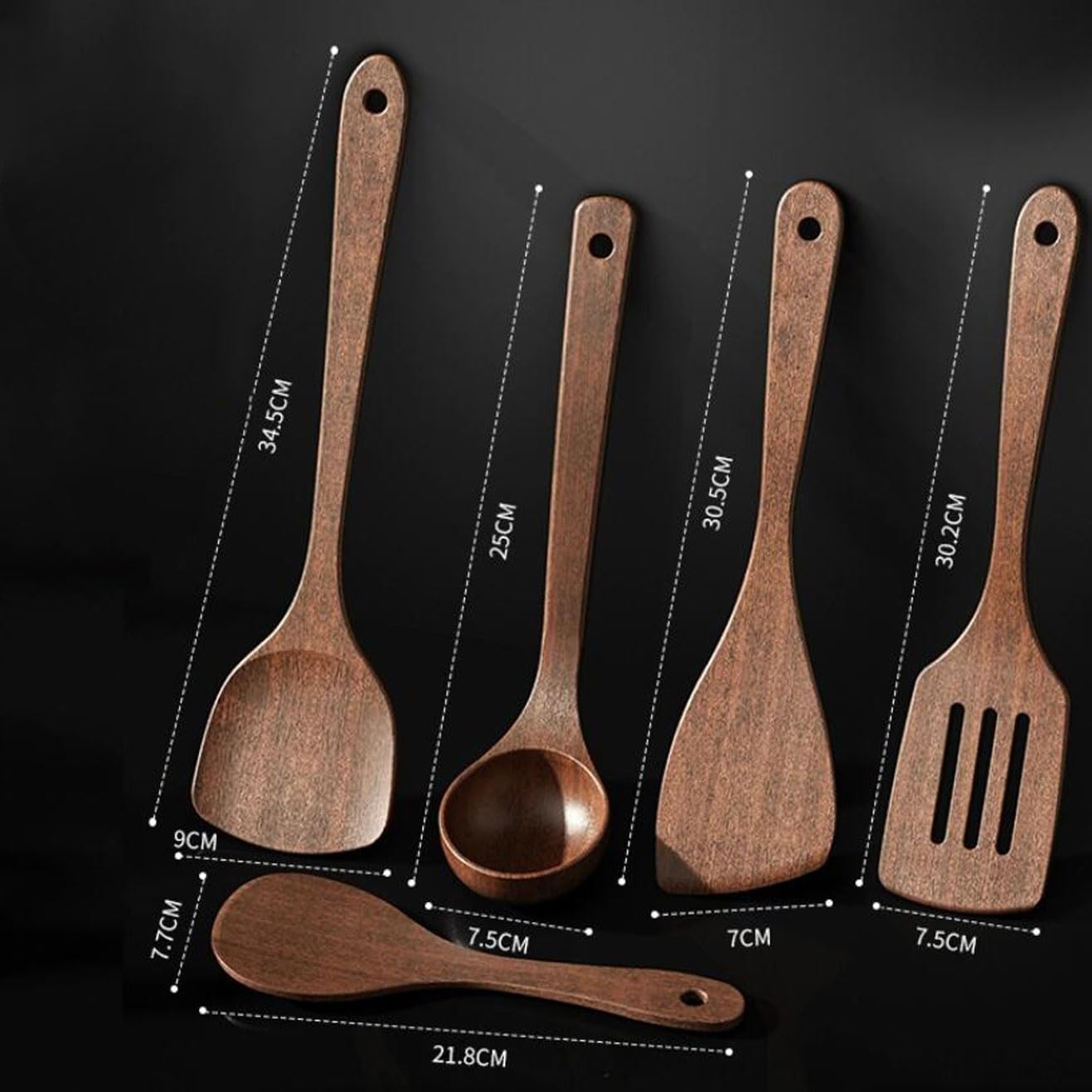 Holz Kochutensilien 5 Stück Sets Kochlöffel Spatel Küche Kochgeschirr Gadgets