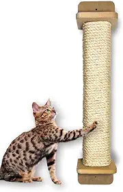 Arranhador de Parede para Gatos 80cm de Altura Resistente Sisal de 8mm com Kit Fixação (CARPETE MARROM)