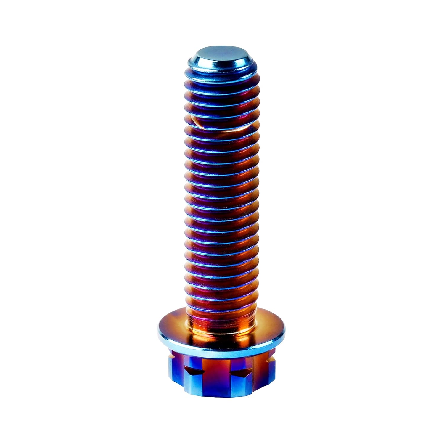 Titanium Torx Bolt M10x15 20 25 30 35 40 45 50 55 60 65 70 75 80 85 90mm T50 Flange Head Screw for Motorcycle Refitted Pack of 4 (Burnt Blue, M10x35mm Pitch 1.5)