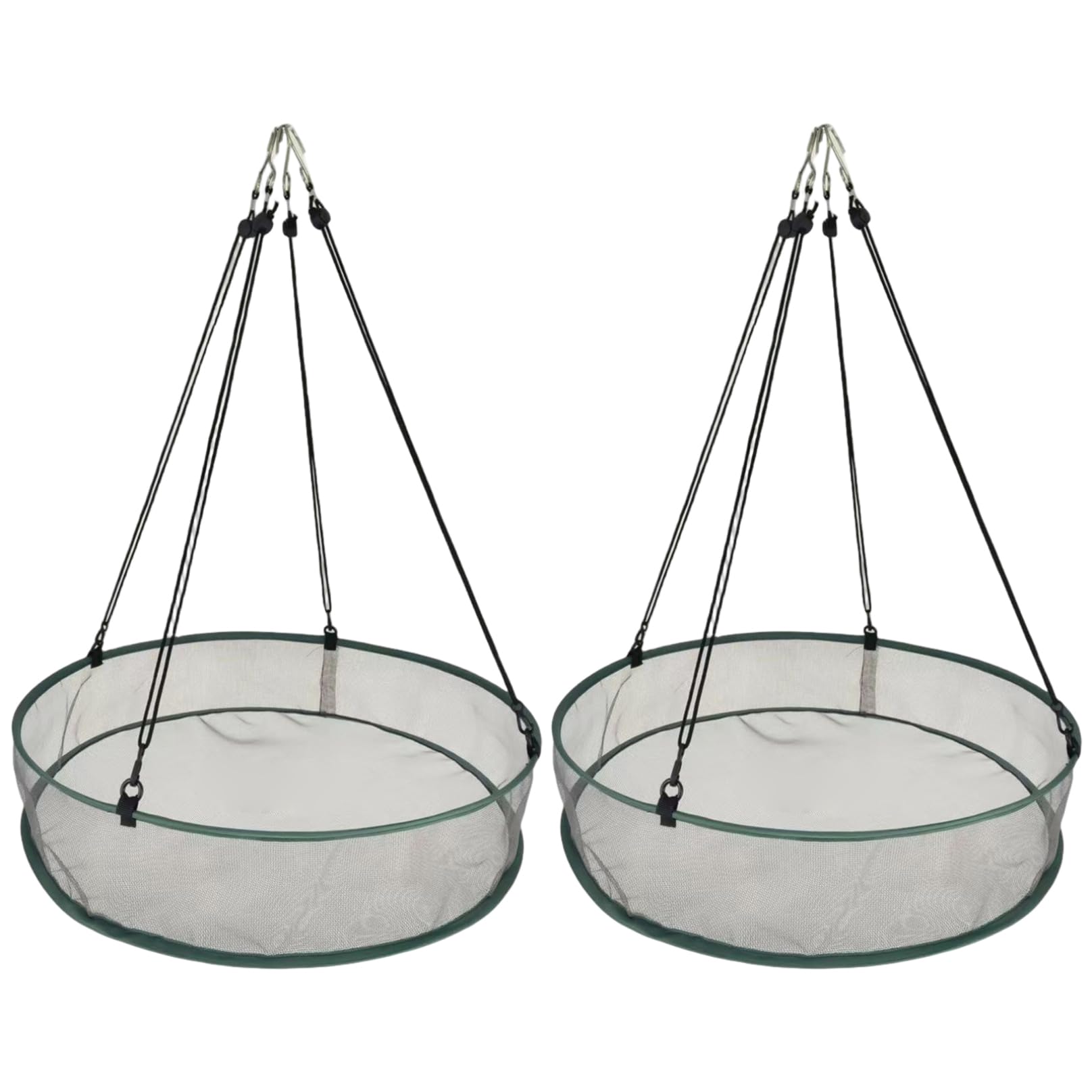 2-Pack Wild Bird Feeders with Seed Catcher, 20-Inch Outdoor Hanging Bird Feeder Tray