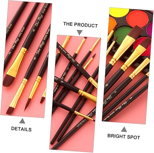 Miniatura 2 de EXCEART Juego de 40 pinceles de nailon para el cabello, pinceles de pintura para niños, pinceles de pintura para pintura acrílica, pinceles de