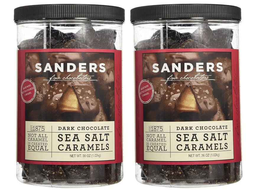 Sanders Dark Chocolate Sea Salt Caramels - 36 Oz (Pack of 2)