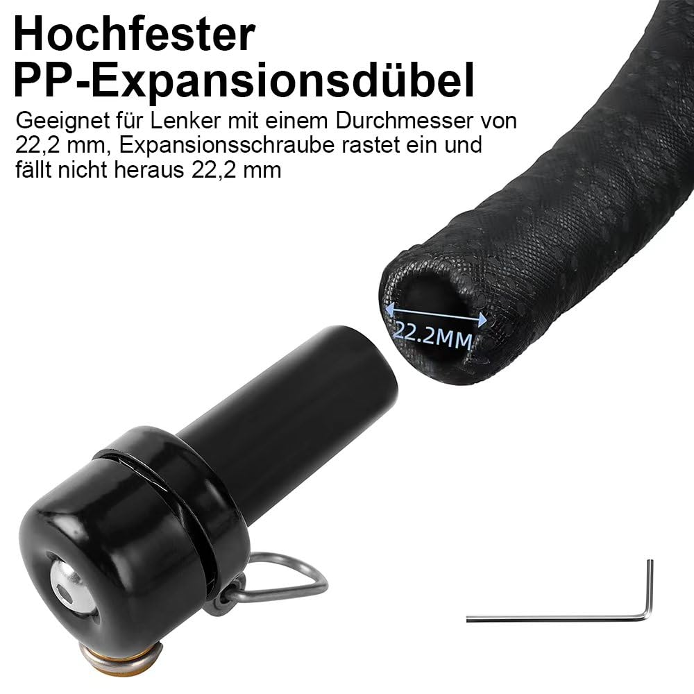 Sonnette De Guidon De Vélo Route – 100 DB – Pour Diamètre 18-22,2 Mm – Alliage Alu – 58 G – Fixation Sur Embout – Installation Rapide – Antivibrations