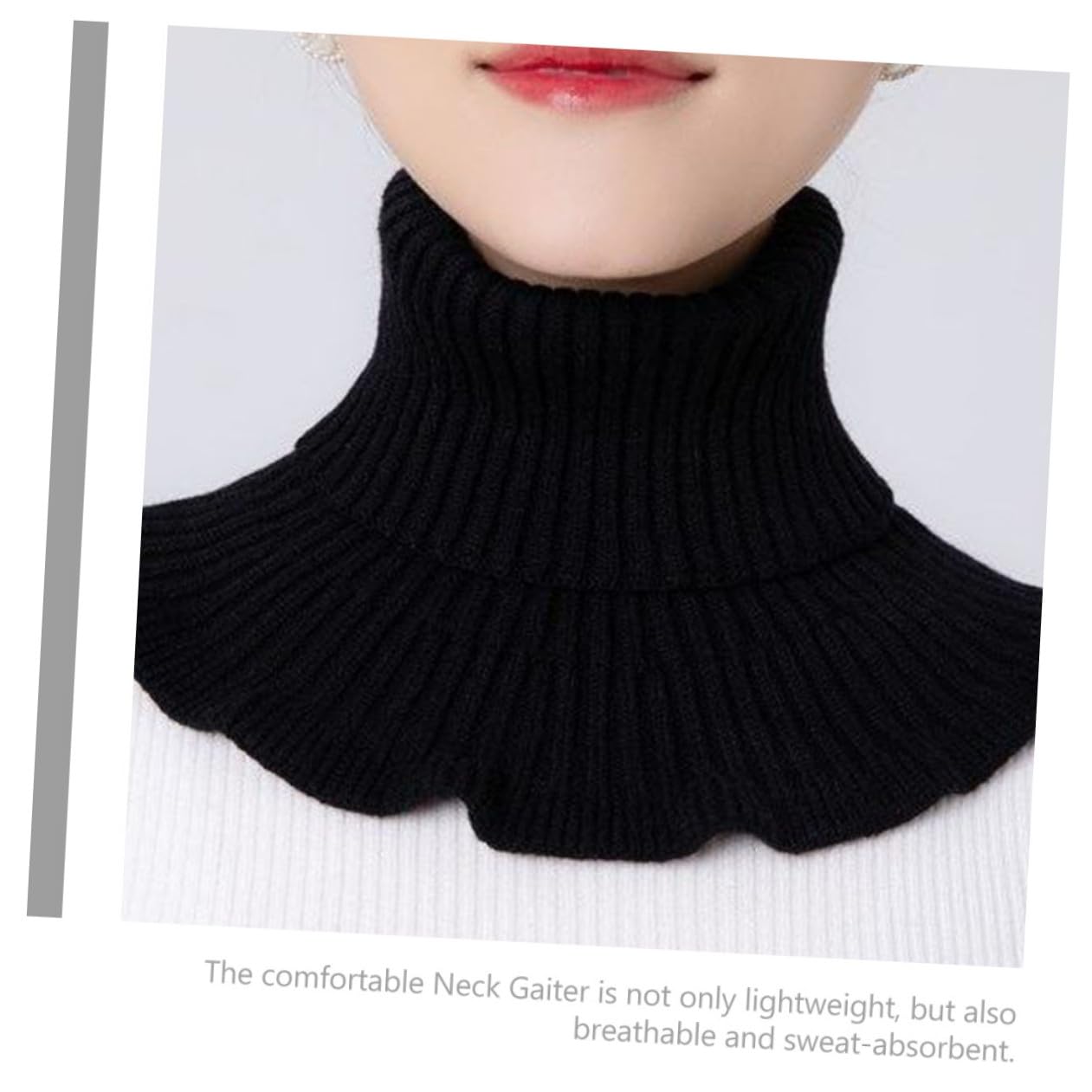 4piezas Manga Calentadora De Cuello De Lana Para Protector Multifuncional De Cuello Para y Fríos Color Negro