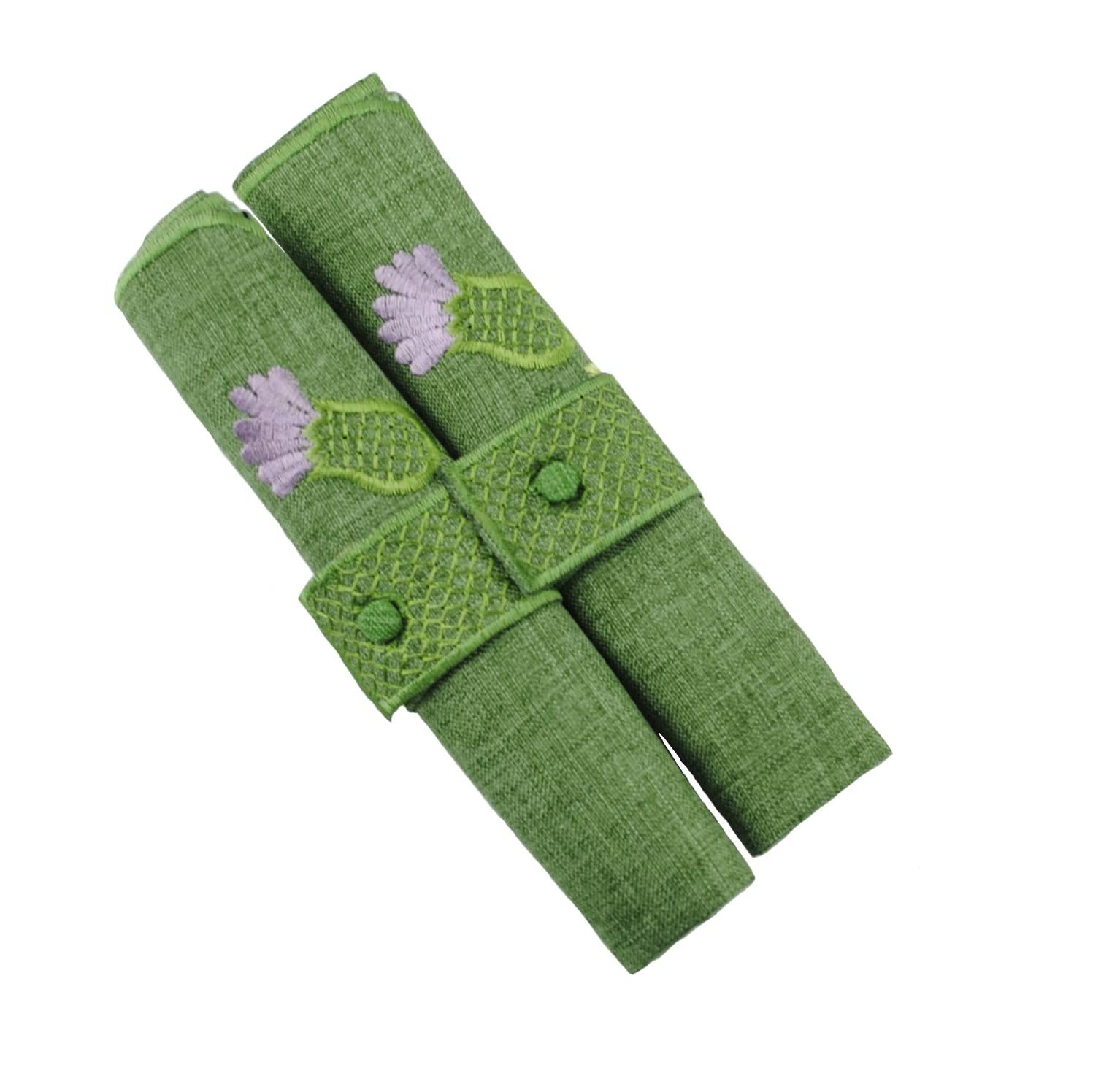 Justina Pair of Table Napkins in a Balmoral Thistle Design.