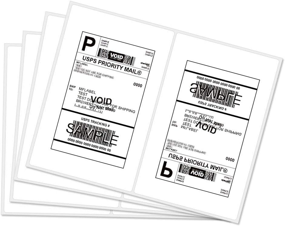 RyhamPaper Direct Thermal Labels,Half Sheet Self Adhesive Shipping Labels for Laser & Inkjet Printers, White (300 Labels)
