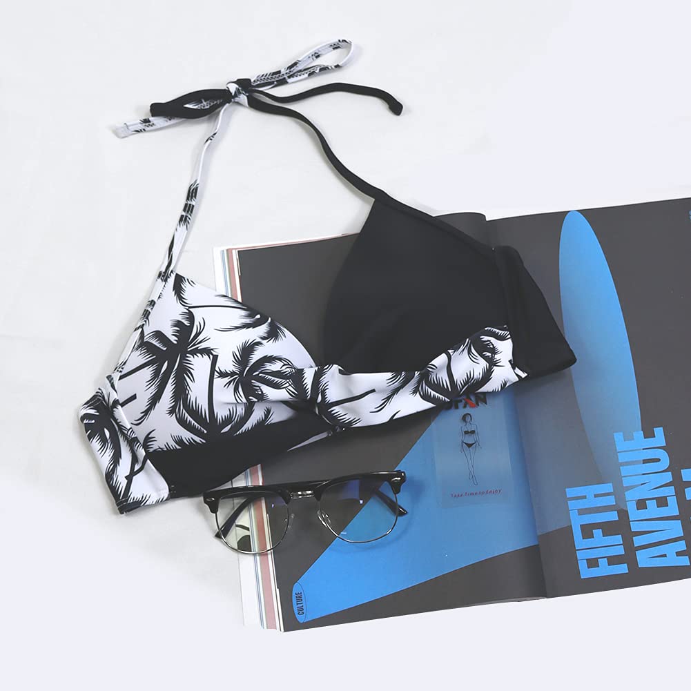 JFAN Donna Costume da Bagno Push Up Imbottito Reggiseno Bikini Donna Due Pezzi Swimwear Abiti da Spiaggia