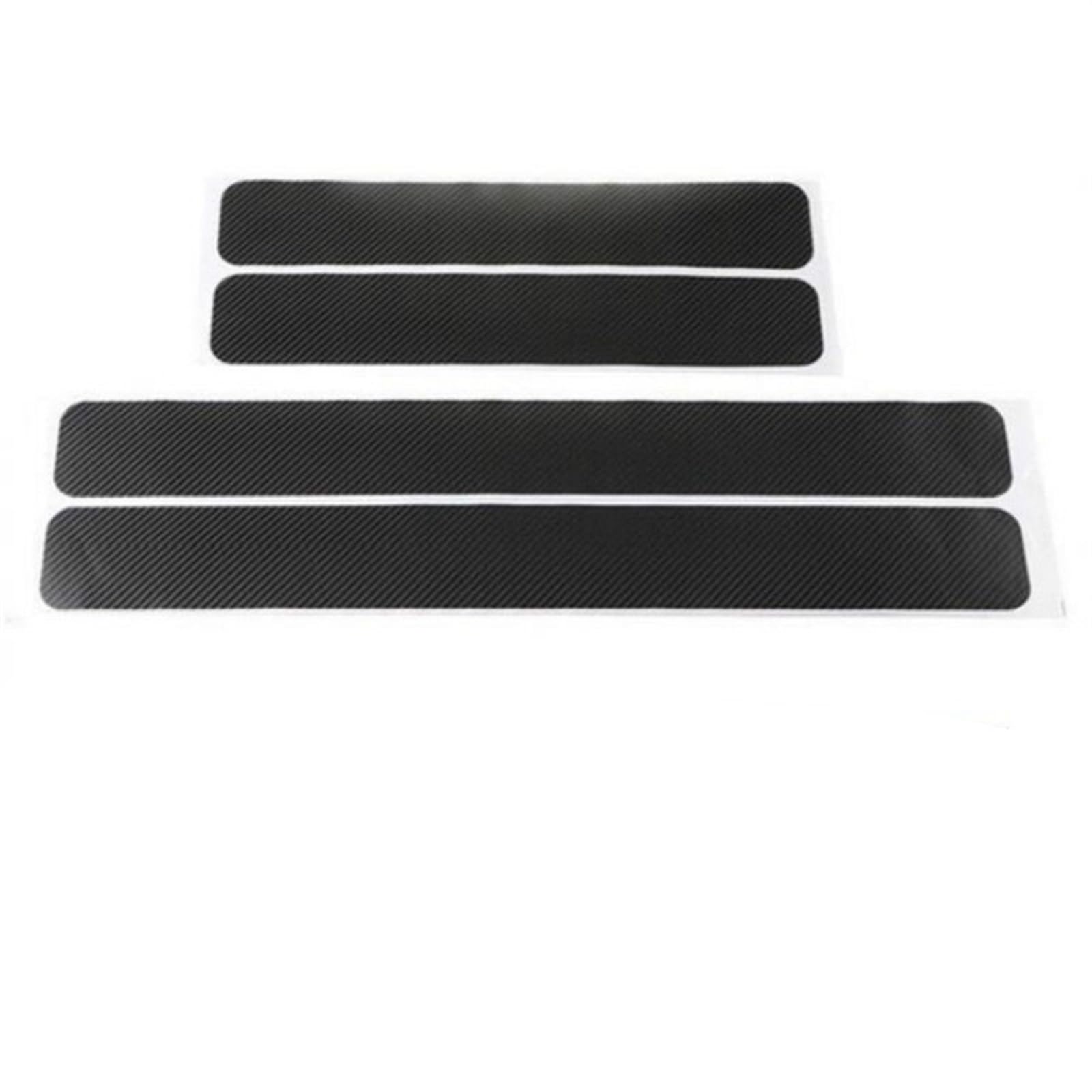 Tira Protectora de Parachoques 4 Pegatinas para Puerta de Coche 60 cm x 6,8, universales, antiarañazos, Fibra Carbono