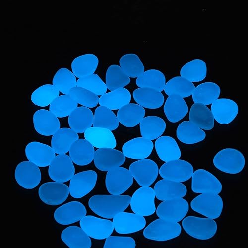 Miniatura 2 de plplaaoo Piedras de jardín, piedras luminosas al aire libre, rocas brillantes en la oscuridad, piedras luminosas que brillan para jardín, estanque,