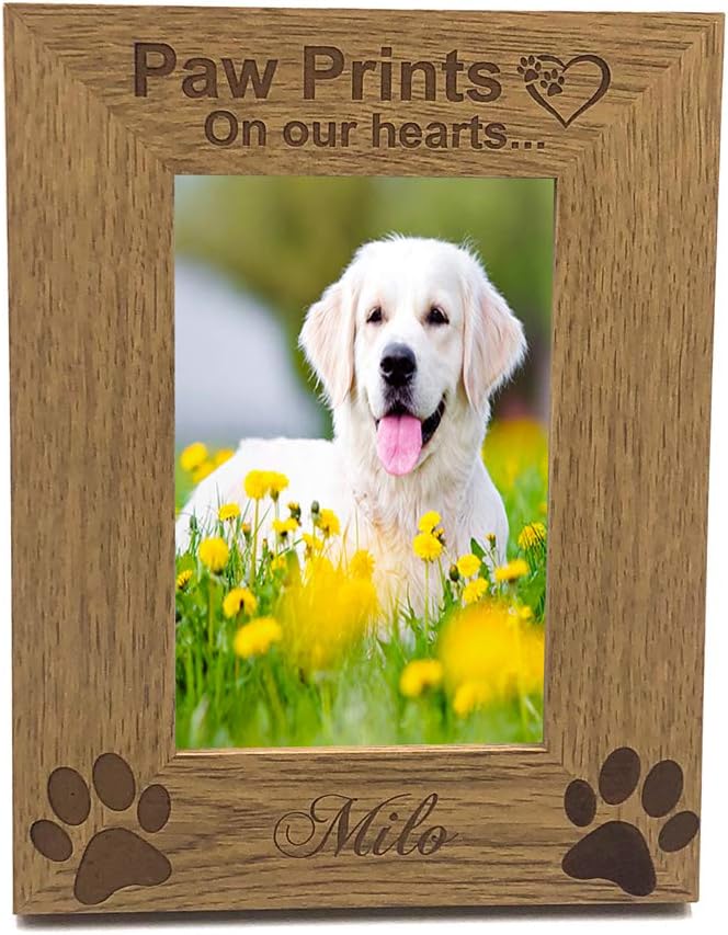 Personalised Gifts Personalised Pet Dog Photo Frame 4 x 6 Dog Remembrance Cat Puppy ENGRAVED Kitten Paws Print Picture Frame